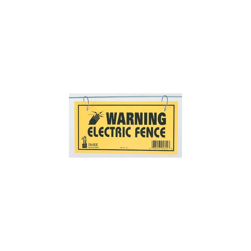 DARE Products 1614-3 185809 Electric Fence Warning Sign (3 Pack), Yellow